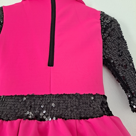 Weissman Dance Pink/Black Girls Size M Child Zip Back party competition Tea Time - Picture 4 of 16